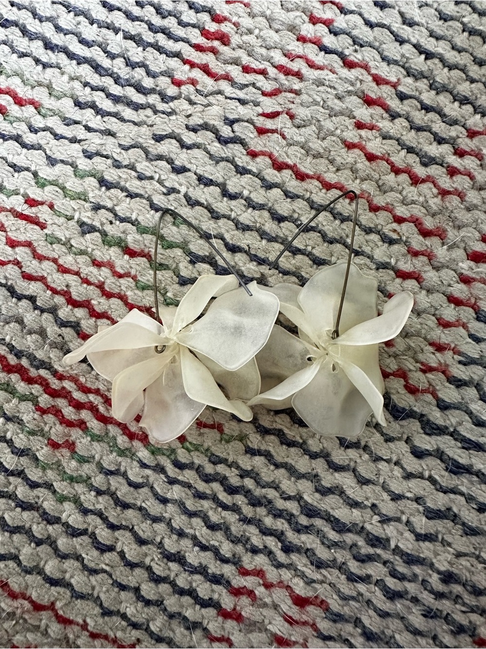 White Floral Statement Earrings